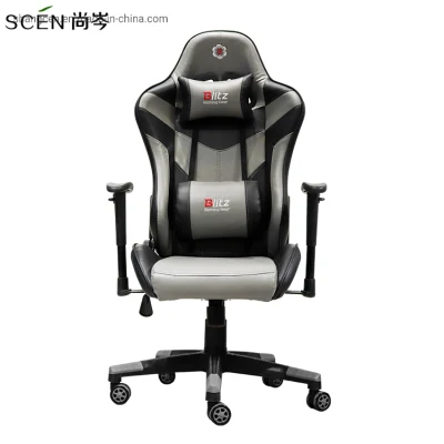 Silla de carrera para juegos de cuero PU, silla giratoria ejecutiva cómoda y ergonómica con soporte Lumbar para juegos